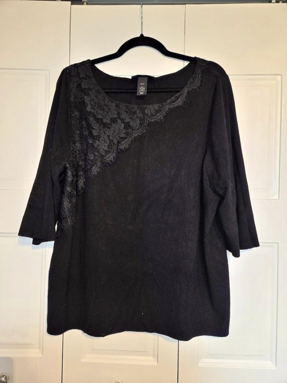 Lane Bryant Black Lace Detail Tunic Size 22/24
